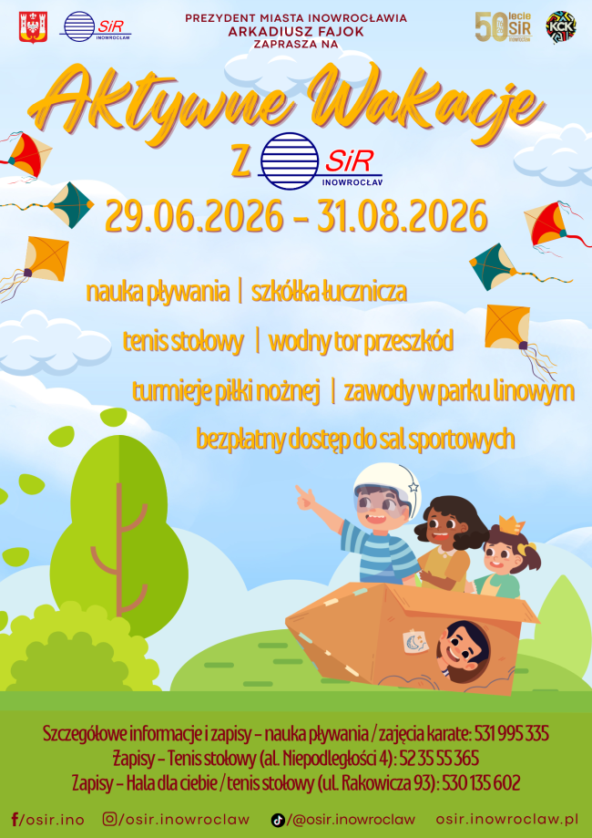 Plakat aktywne wakacje